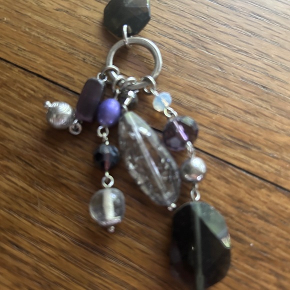 Lia Sophia Silver and Purple Cluster Necklace - Picture 2 of 4